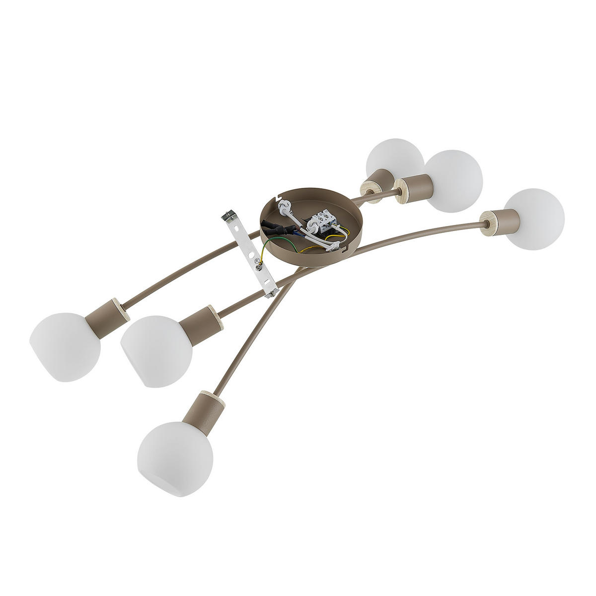 DECKENLEUCHTE Merope 84/72/18 cm   - Sandfarben/Eschefarben, Basics, Glas/Metall (84/72/18cm) - Novel