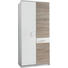 DREHTÜRENSCHRANK in Weiß, Eichefarben - Eichefarben/Silberfarben, KONVENTIONELL, Holzwerkstoff/Kunststoff (90 199 58cm) - Boxxx DREHTÜRENSCHRANK in Weiß, Eichefarben - Eichefarben/Silberfarben, KONVENTIONELL, Holzwerkstoff/Kunststoff (90 199 58cm) - Boxxx