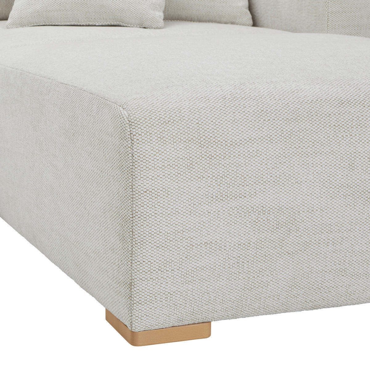 WOHNLANDSCHAFT in Flachgewebe Beige  - Beige/Buchefarben, Konventionell, Holz/Kunststoff (283/371/208cm) - Livetastic