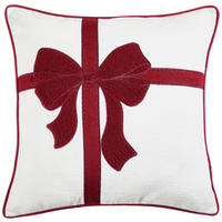 KISSENBEZUG TRADITIONELL 45/45 cm  - Weiß Hochglanz/Dunkelrot, KONVENTIONELL, Textil (45/45cm) - X-Mas