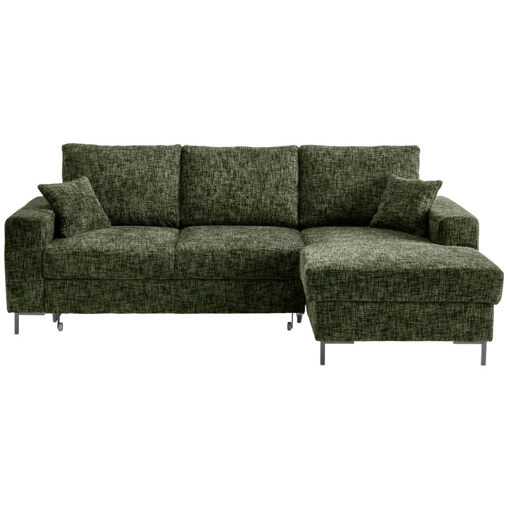 Thumbnail - Livetastic Eckschlafsofa, Dunkelgrün, Textil, Uni, 4-Sitzer, Füllung: Schaumstoff, 237x143 cm, Made in EU, Rücken echt, ...