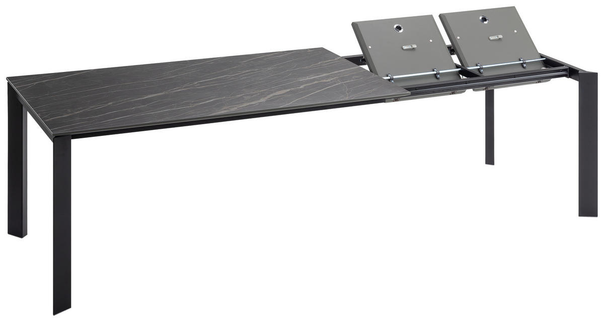 ESSTISCHMetall, Keramik 160-250/90/75 cm  - Schwarz/Grau, Design, Keramik/Metall (160-250/90/75cm) - Novel