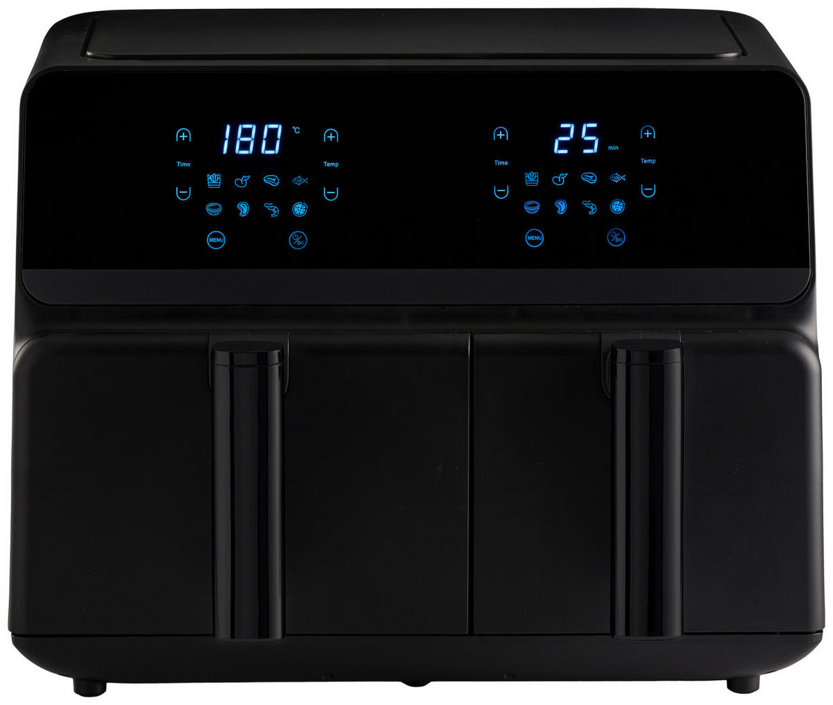 HEIßLUFTFRITTEUSE 3,5+5,5 L  - Schwarz, KONVENTIONELL, Kunststoff/Metall (40,2/35,2/43,2cm) - Atrigo
