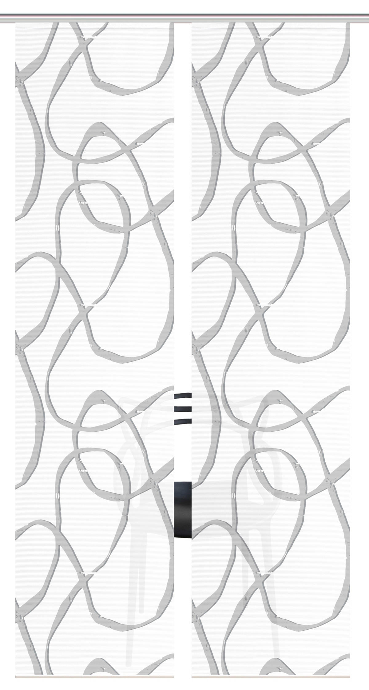 FLÄCHENVORHANG  2 Stück  blickdicht  60/260 cm   - Grau Hochglanz/Weiß, KONVENTIONELL, Textil (60/260cm)