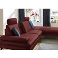 ECKSOFA in Echtleder Brombeere  308/195 cm  - Brombeere/Schwarz, Design, Leder/Metall (308/195cm) - Dieter Knoll
