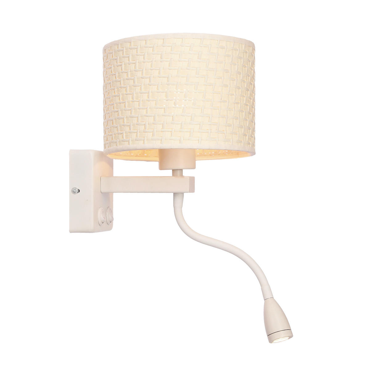 WANDLEUCHTE Polo 18/22/44 cm   - Creme/Weiß, Basics, Kunststoff/Metall (18/22/44cm)