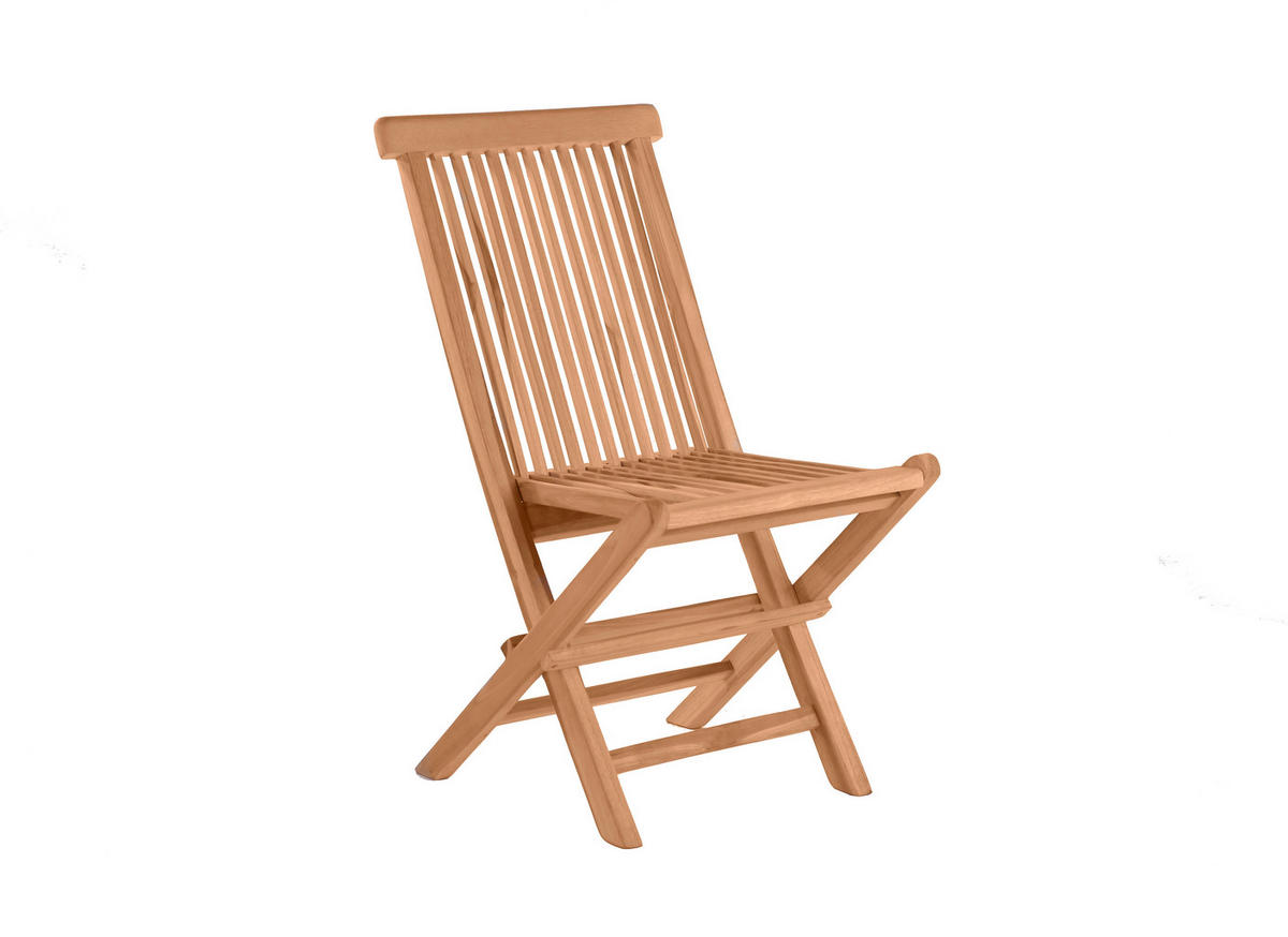 GARTENKLAPPSTUHL-SET Teakholz Naturfarben  - Naturfarben, Design, Holz (47/89/57cm) - Livetastic