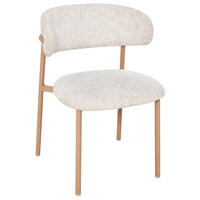 STUHL   Leinenoptik  Beige  - Eichefarben/Beige, Basics, Holz/Textil (55/80/57cm) - Livetastic
