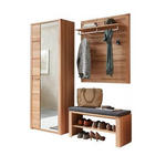 GARDEROBE 4-teilig  in 179/201/40 cm  - Buchefarben, Natur, Glas/Holzwerkstoff (179/201/40cm) - Linea Natura