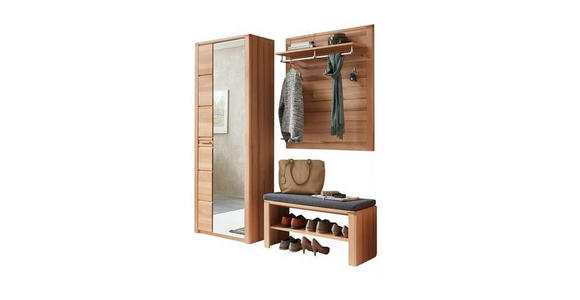 GARDEROBE 4-teilig  in 179/201/40 cm  - Buchefarben, Natur, Glas/Holzwerkstoff (179/201/40cm) - Linea Natura