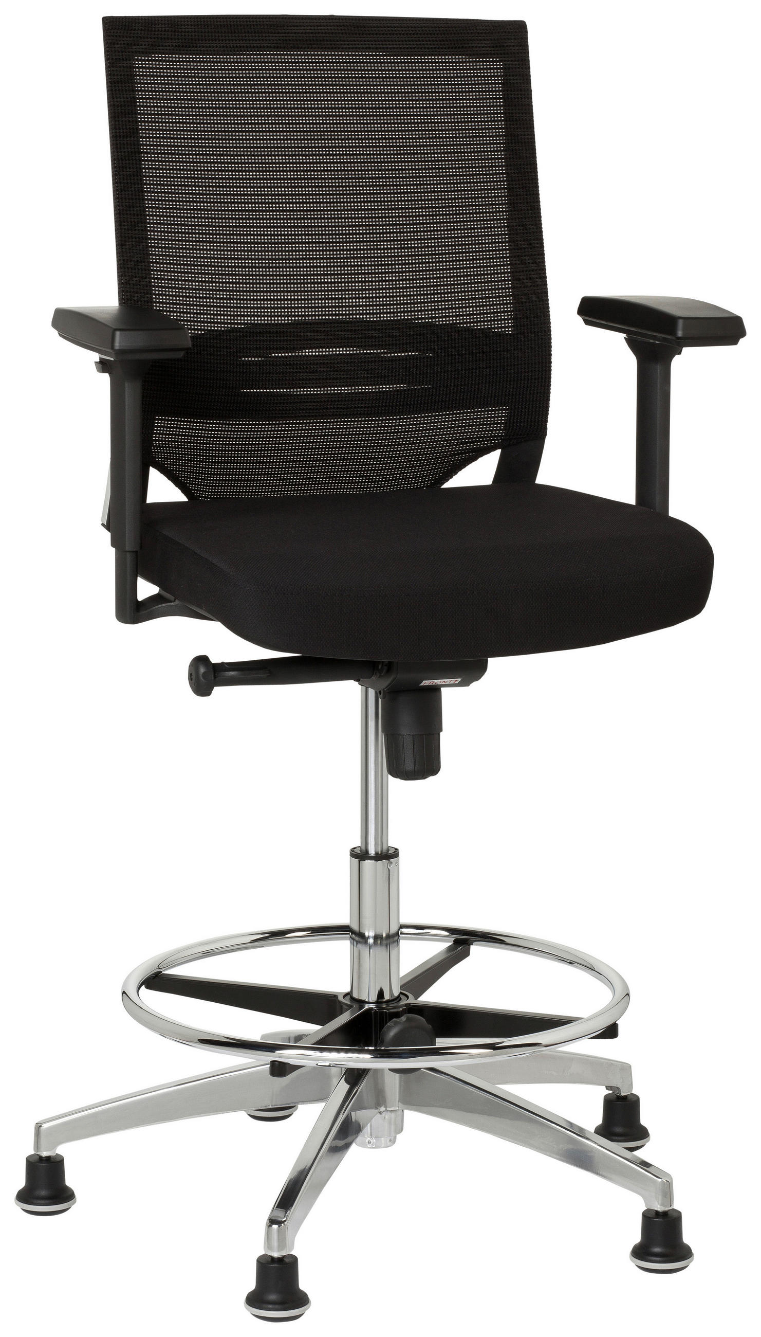 DREHSTUHL  in Netzbespannung, Flachgewebe Schwarz  - Silberfarben/Schwarz, Basics, Kunststoff/Textil (57/129/45cm) - MID.YOU