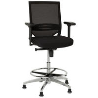 VRTLJIVI STOL tekstil, umetna masa črna  - srebrne barve/črna, Basics, kovina/umetna masa (57/129/45cm) - MID.YOU