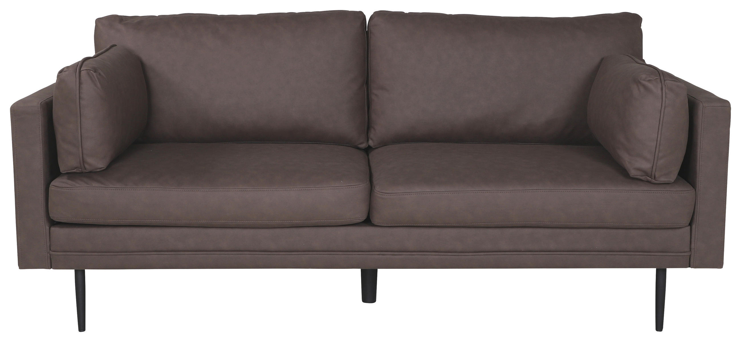 2-SITZER-SOFA in Braun, Schwarz  - Schwarz/Braun, Design, Textil/Metall (203/84/90cm) - Livetastic