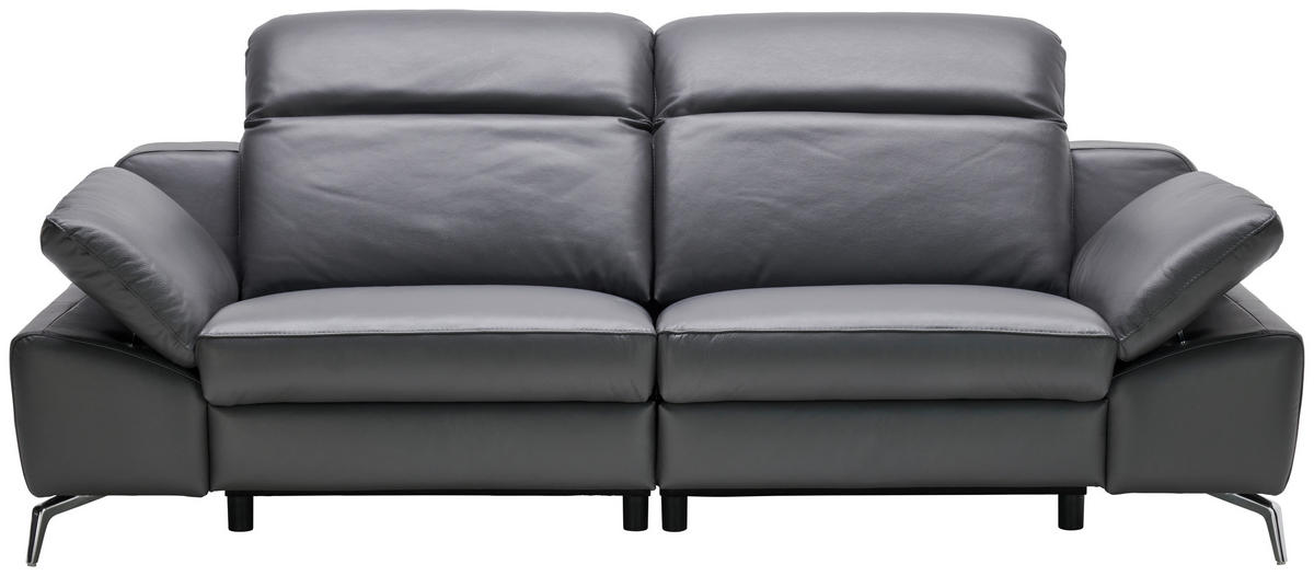 TROSJED koža  antracit    - antracit, Design, koža/metal (234/83-99/110cm) - Celina Home