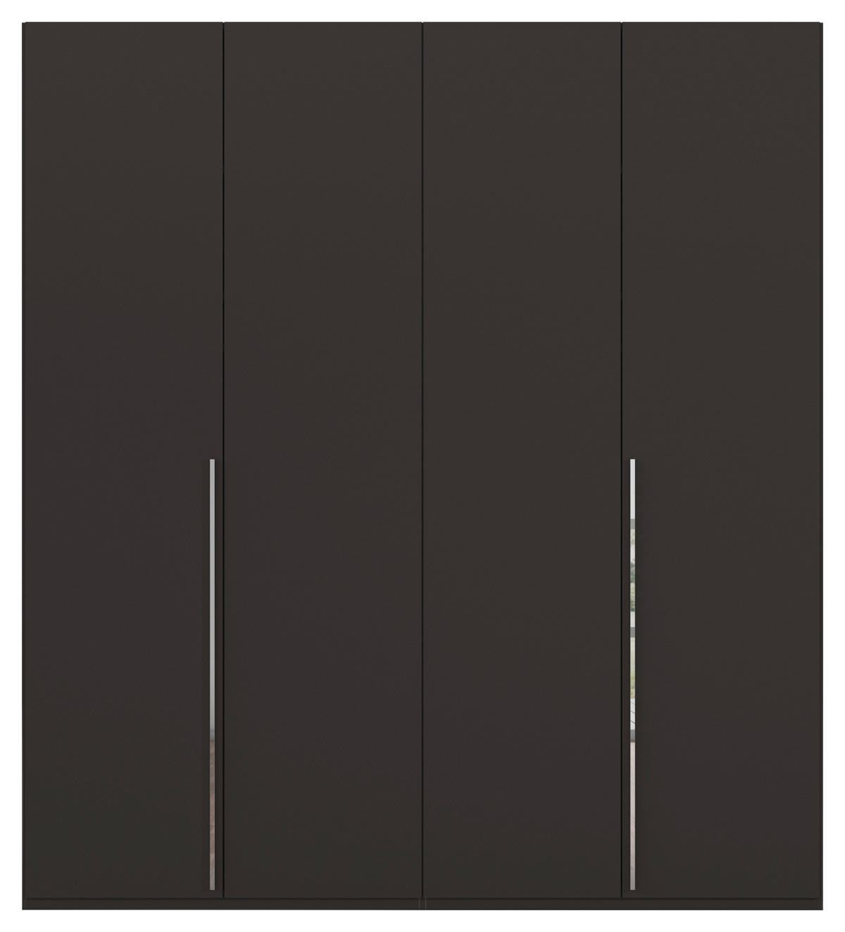 DREHTÜRENSCHRANK 201/223/60 cm 4-türig Schwarz  - Chromfarben/Schwarz, Design, Holzwerkstoff/Metall (201/223/60cm) - home24