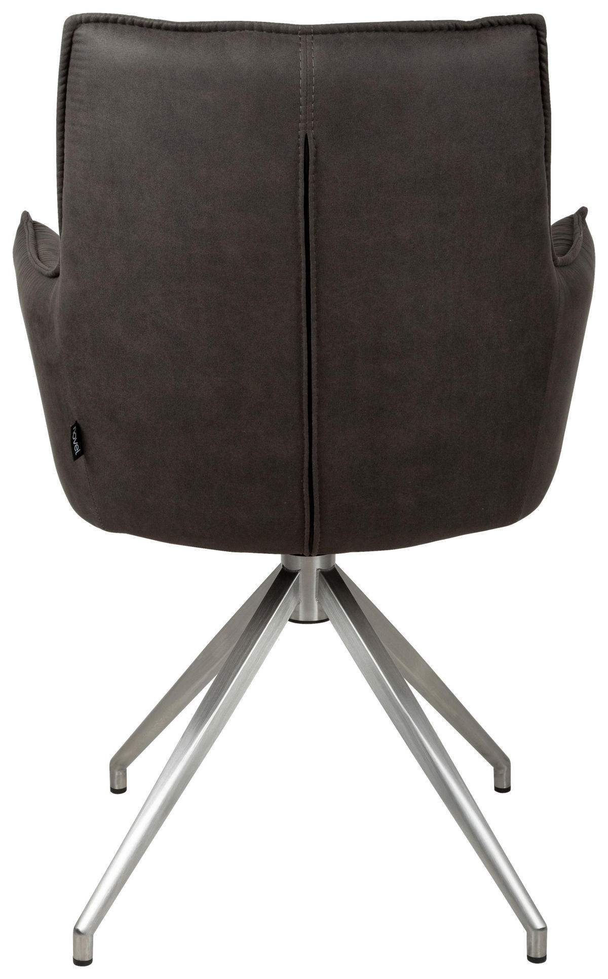 ARMLEHNSTUHL  Sitzfläche 360° drehbar, automatische Rückholfunktion Mikrofaser  Edelstahlfarben, Dunkelgrau  - Edelstahlfarben/Dunkelgrau, Design, Textil/Metall (59/89,5/63cm) - Novel
