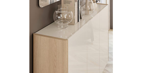 HÄNGESCHUHSCHRANK 141/85/35 cm  - Eiche Bianco/Greige, Design, Holzwerkstoff (141/85/35cm) - Voleo