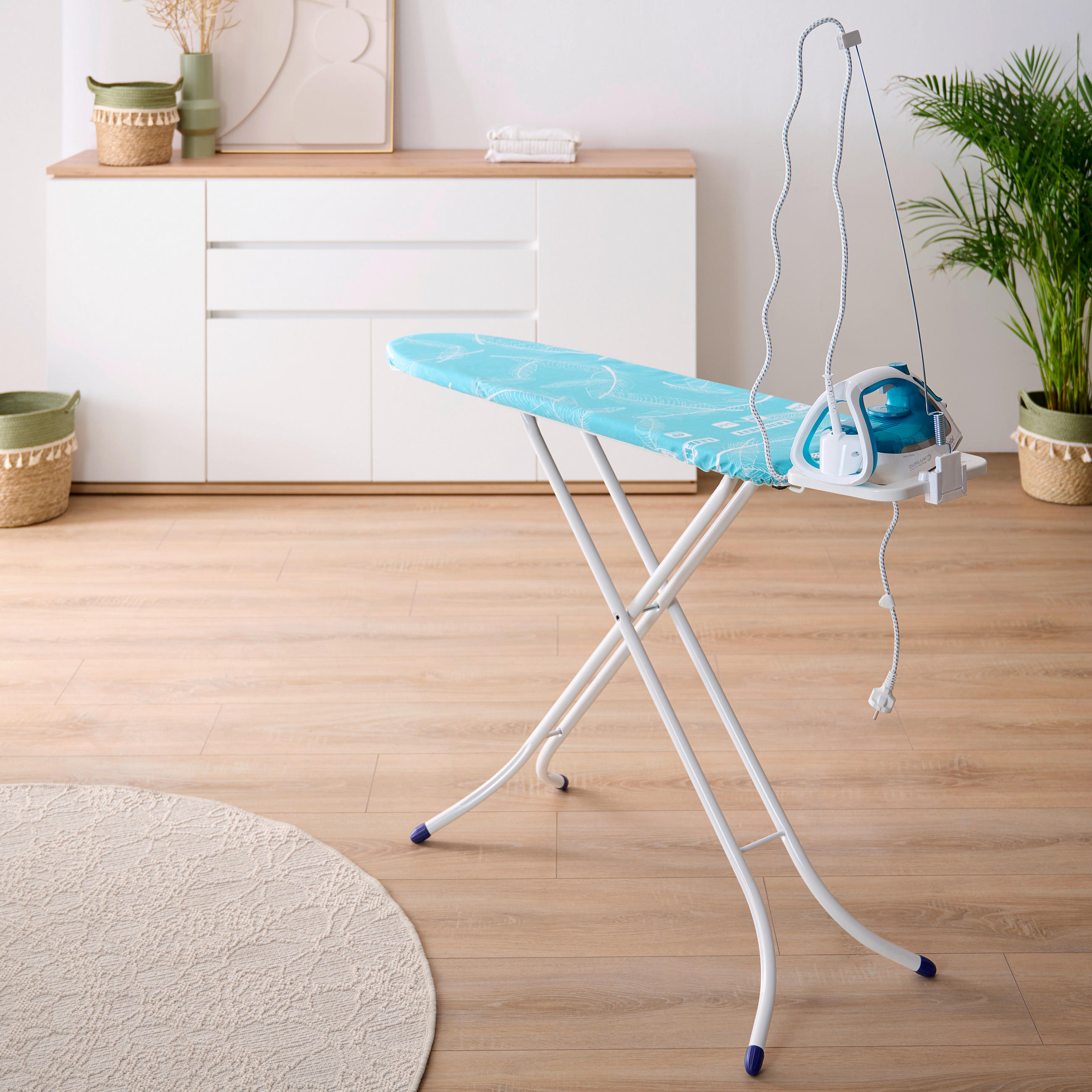BÜGELBRETT - Blau, Basics, Textil (40,5/77 bis 88/80cm) - Leifheit