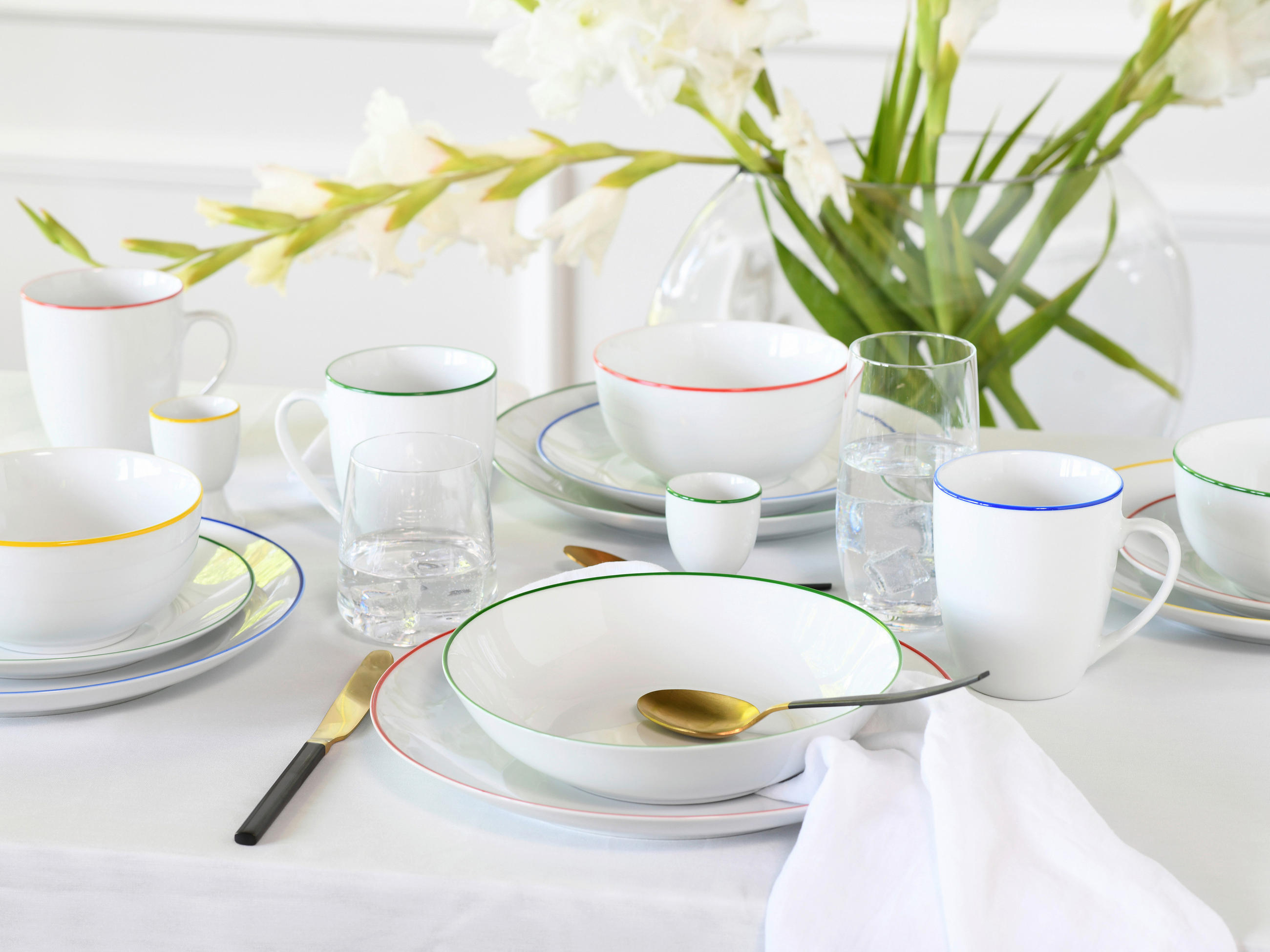 KOMBISERVICE Multicolor Luna Color Line 24-teilig 4 Personen  - Multicolor, Basics, Keramik (39/33/30,5cm) - Creatable