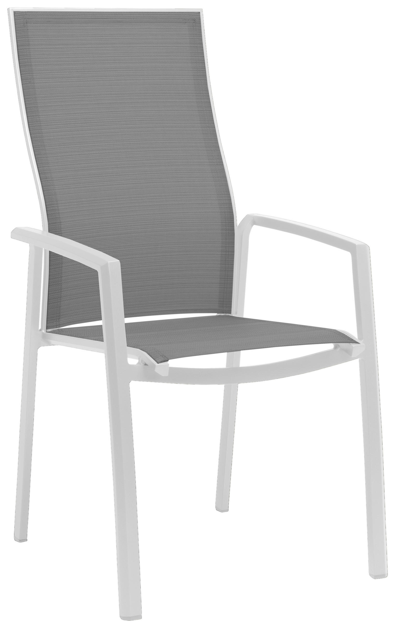 STAPELSESSEL Aluminium Silberfarben, Weiß  - Silberfarben/Weiß, Basics, Textil/Metall (58/109/70cm) - Stern