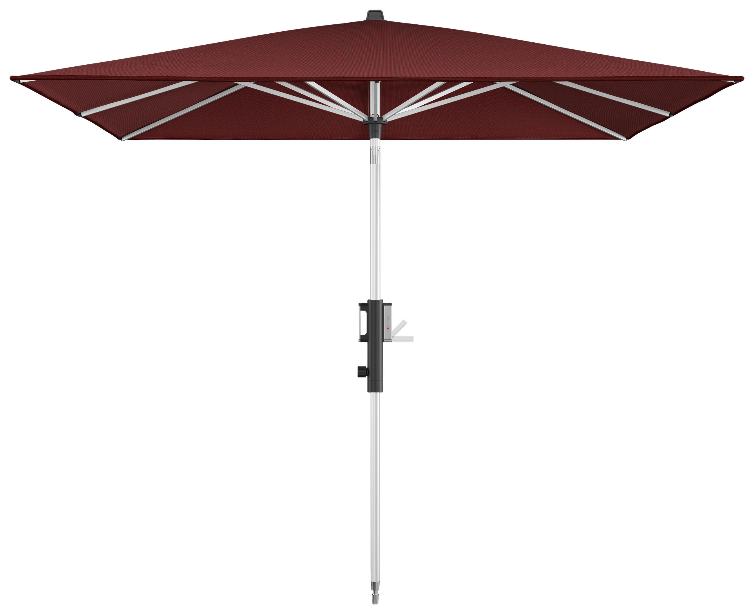 SONNENSCHIRM 245 x 245 cm Bordeaux  - Bordeaux/Silberfarben, KONVENTIONELL, Textil/Metall (245/245cm) - KNIRPS
