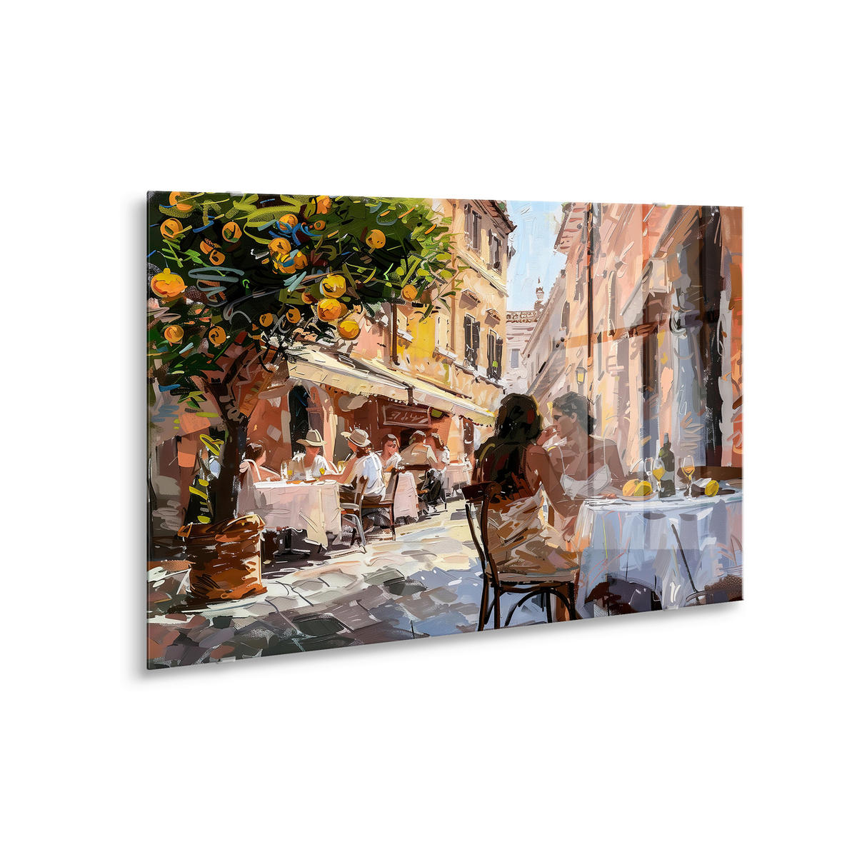 SKLENENÝ OBRAZ, mestá, ľudia, 120/80 cm  - viacfarebná, Basics, plast/papier (120/80cm) - Monee