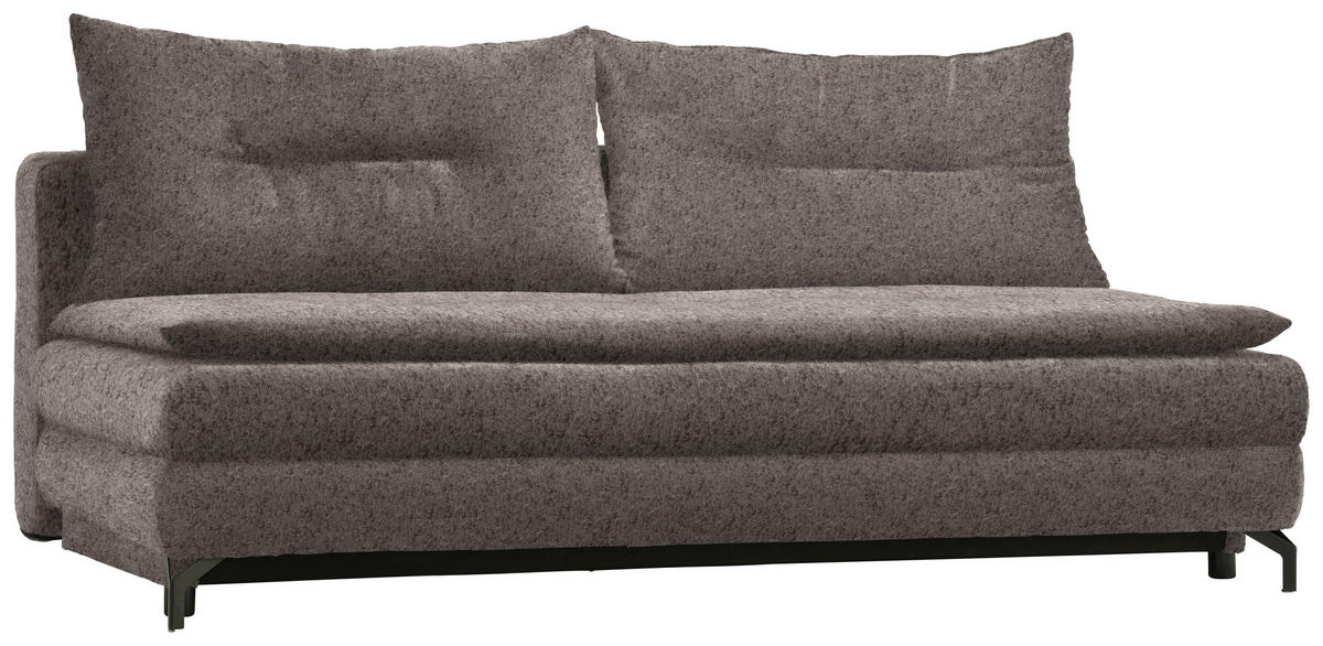 KANAPÉÁGY szürkésbarna  - fekete/szürkésbarna, Modern, textil/fém (208/73/92/102cm) - Novel
