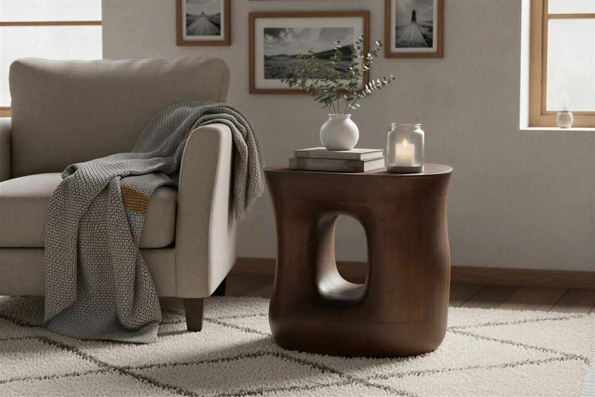 BEISTELLTISCH Mangoholz massiv Braun Freiform  - Braun, Design, Holz (40/41/36cm) - MID.YOU