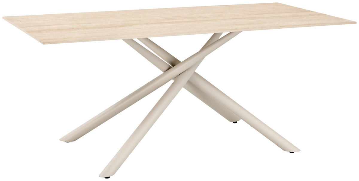 ESSTISCH rechteckig Beige  - Beige, MODERN, Stein/Metall (180/76/90cm) - MID.YOU