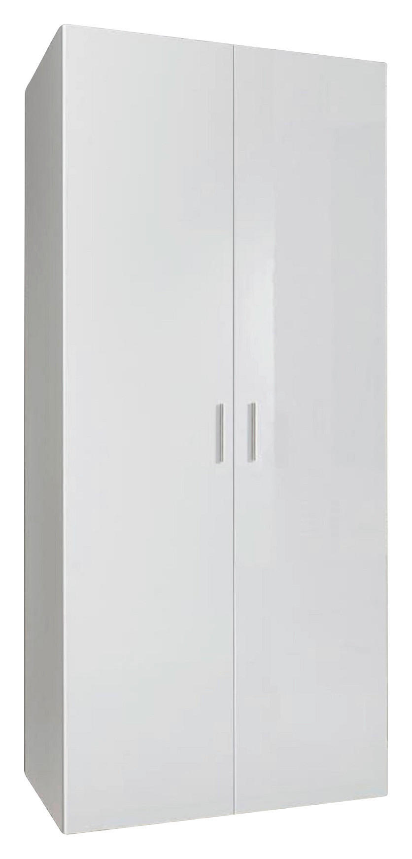 MEHRZWECKSCHRANK 80/185/40 cm  in Weiß  - Chromfarben/Weiß, KONVENTIONELL, Holzwerkstoff/Kunststoff (80/185/40cm) - Xora
