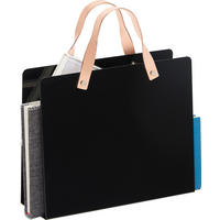 SUPORT DE ZIARE - negru/alămiu, Basics, metal (30/25-35,3/10cm) - Xora