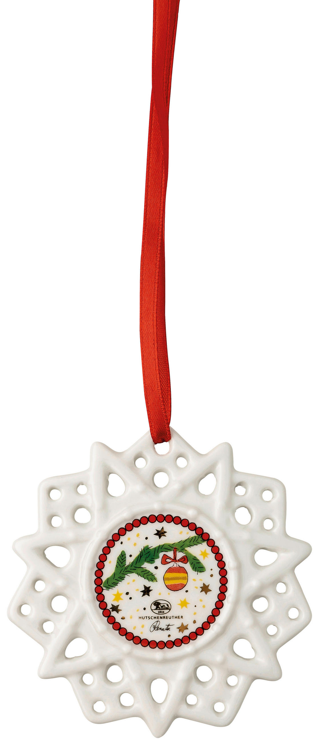 Schmuckstern Katze 2024  - Multicolor/Weiß, MODERN, Keramik (7,8cm) - Hutschenreuther