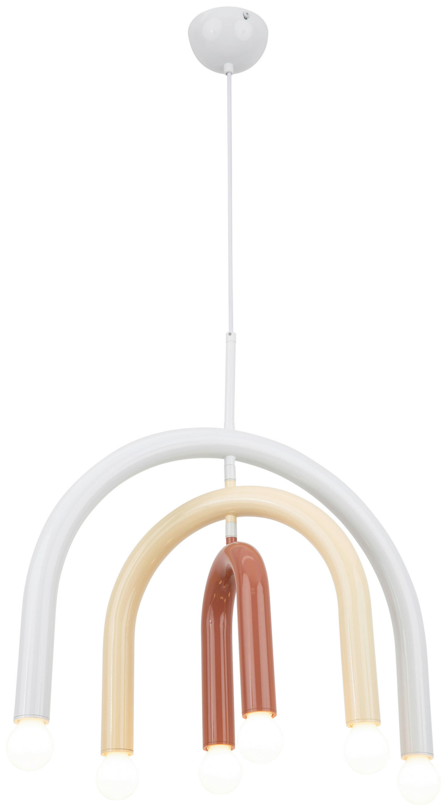 HÄNGELEUCHTE 45/35/120 cm   - Rot/Creme, Design, Metall (45/35/120cm) - Collet's Monde