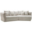 ECKSOFA in Chenille Creme  315/180 cm  - Creme/Schwarz, MODERN, Kunststoff/Textil (315/180cm) - Hom`in