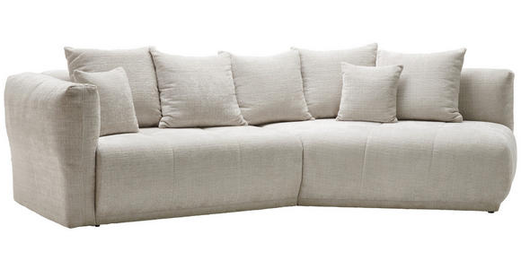 ECKSOFA in Chenille Creme  315/180 cm  - Creme/Schwarz, MODERN, Kunststoff/Textil (315/180cm) - Hom`in
