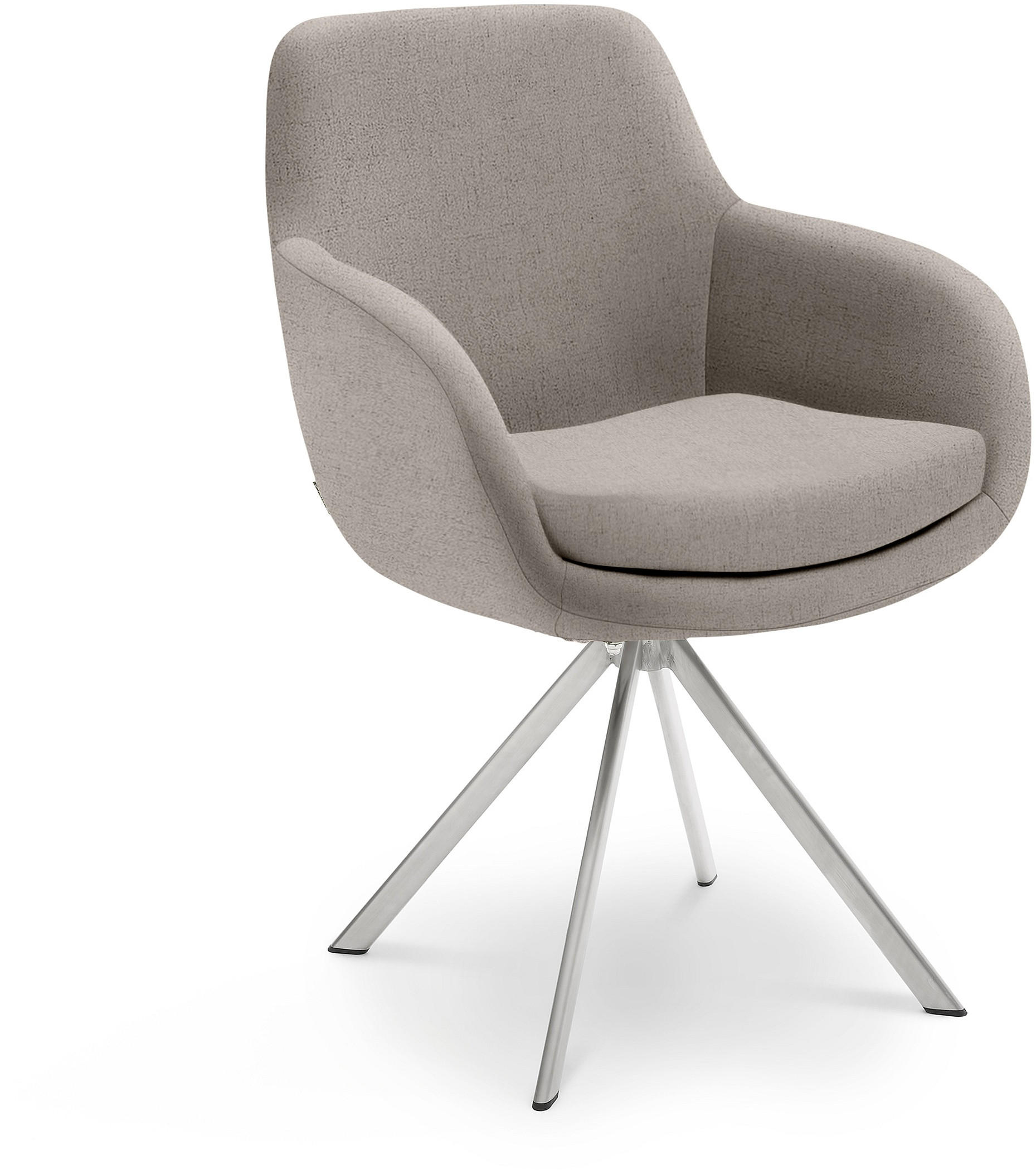 ARMLEHNSTUHL  in Edelstahl Webstoff  - Taupe/Edelstahlfarben, Design, Textil/Metall (62/86/66cm) - Musterring