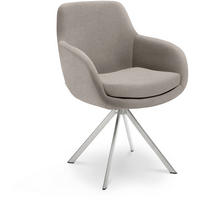 ARMLEHNSTUHL  in Edelstahl Webstoff  - Taupe/Edelstahlfarben, Design, Textil/Metall (62/86/66cm) - Musterring