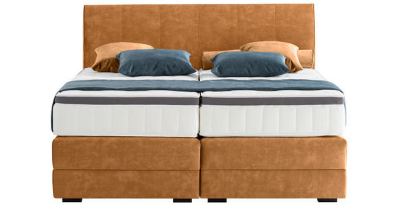 BOXSPRINGBETT 180/200 cm  in Cognac  - Wengefarben/Cognac, KONVENTIONELL, Holz/Textil (180/200cm) - Novel