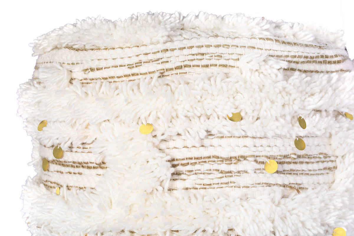 HOCKER in Holz, Textil Creme, Olivgrün  - Creme/Olivgrün, Trend, Holz/Textil (38/50/38cm) - Kayoom