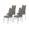 STUHL-SET 4 Stück  in Stahl Mikrofaser Metall, Textil  - Chromfarben/Grau, MODERN, Textil/Metall (44/98/61cm) - MID.YOU