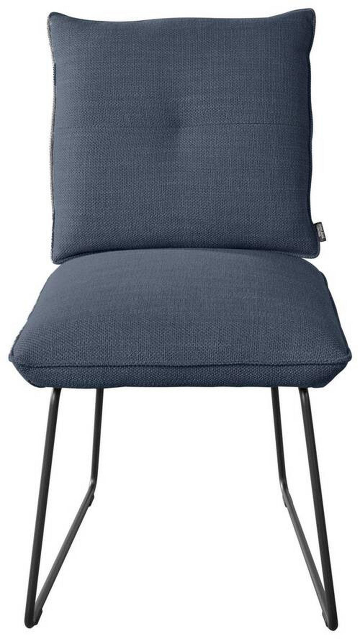 STUHL - Schwarz/Dunkelblau, Design, Textil/Metall (51/90/70cm) - Dieter Knoll