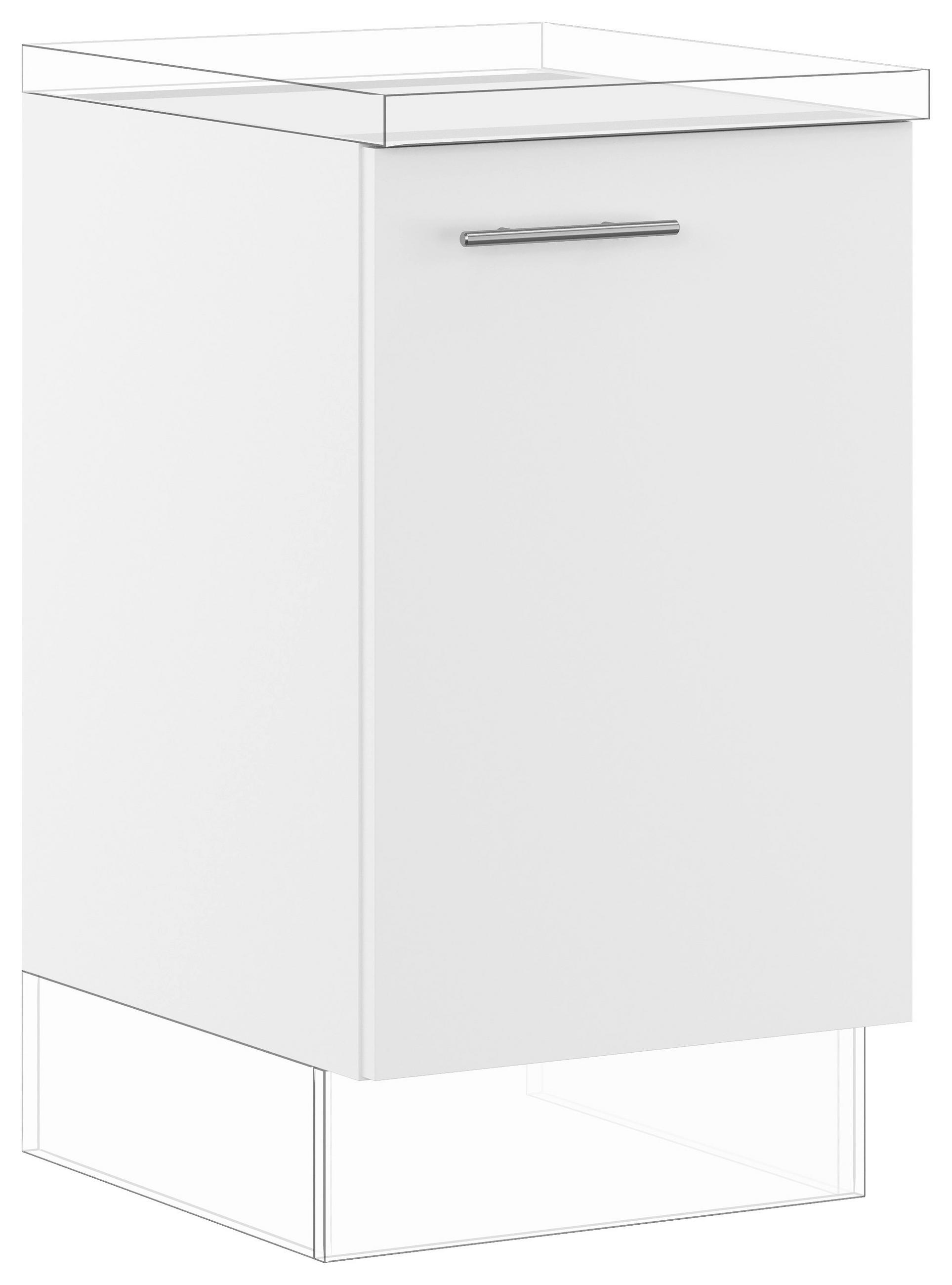 KÜCHENUNTERSCHRANK 50/87,8/57,6 cm  in Weiß  - Edelstahlfarben/Weiß, Basics, Holzwerkstoff/Metall (50/87,8/57,6cm) - Impuls