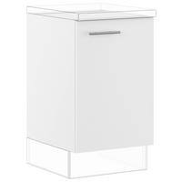 KÜCHENUNTERSCHRANK 50/87,8/57,6 cm  in Weiß  - Edelstahlfarben/Weiß, Basics, Holzwerkstoff/Metall (50/87,8/57,6cm) - Impuls