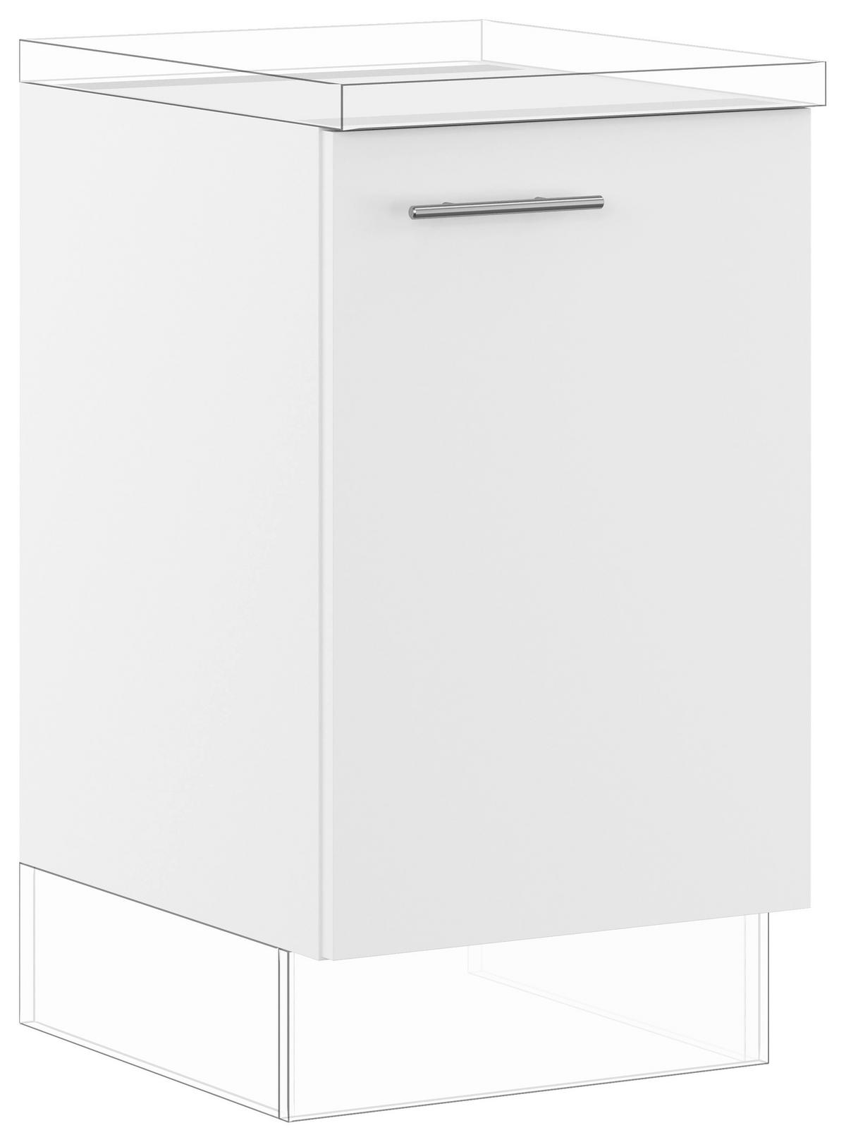 KÜCHENUNTERSCHRANK 50/87,8/57,6 cm  in Weiß  - Edelstahlfarben/Weiß, Basics, Holzwerkstoff/Metall (50/87,8/57,6cm) - Impuls