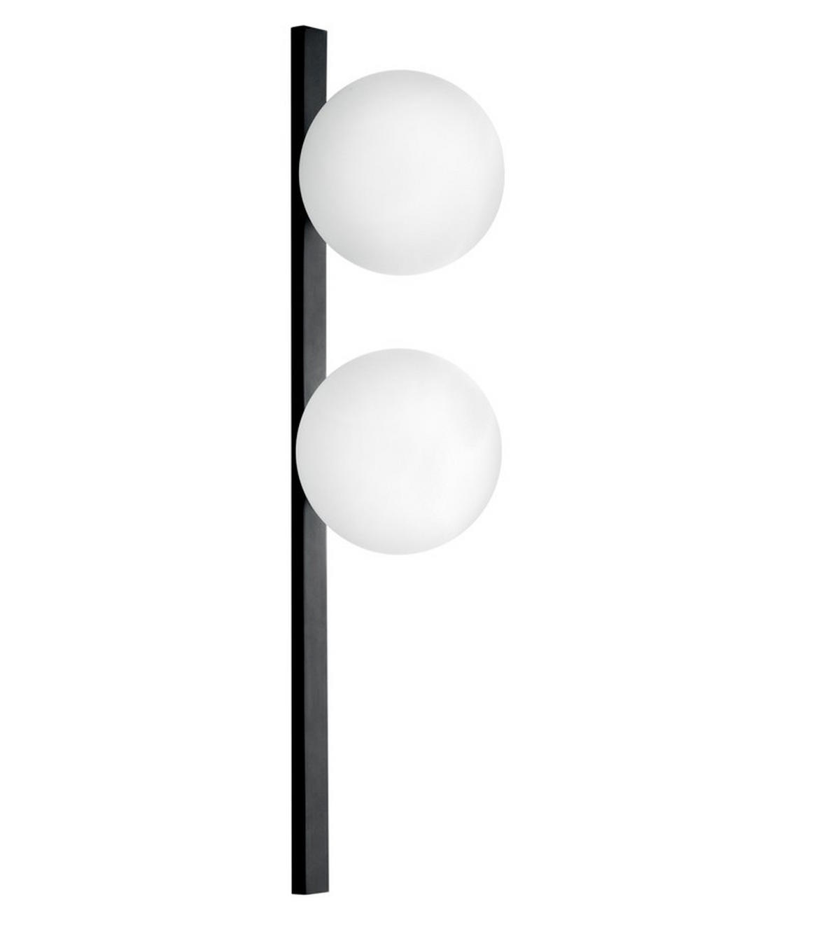 WANDLEUCHTE Luce Ambiente e Design 14/60 cm   - Schwarz/Weiß, KONVENTIONELL, Glas/Metall (14/60cm)