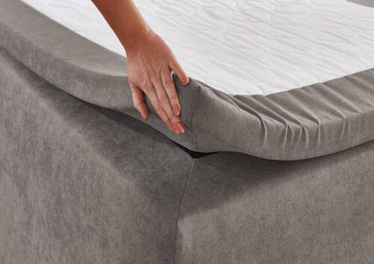 BOXSPRINGBETT 100/200 cm  in Grau  - Schwarz/Grau, KONVENTIONELL, Kunststoff/Textil (100/200cm) - Boxxx