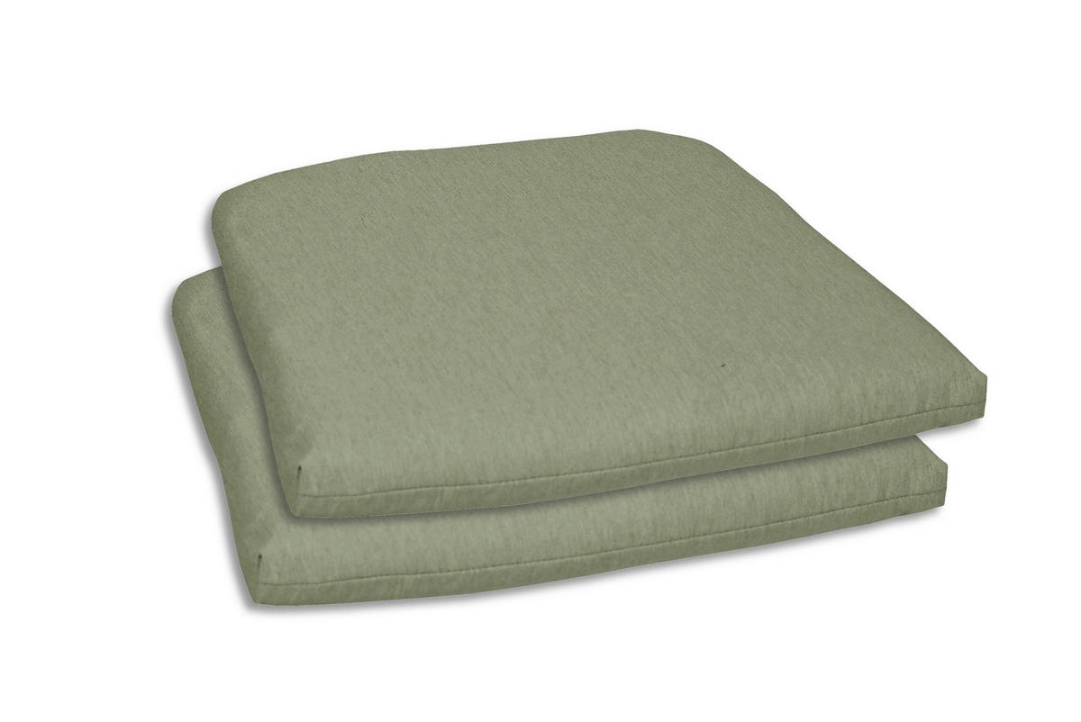 GARTENSITZKISSEN 2er-Set Uni  - Hellgrün, Basics, Textil (40-47/5/45cm)