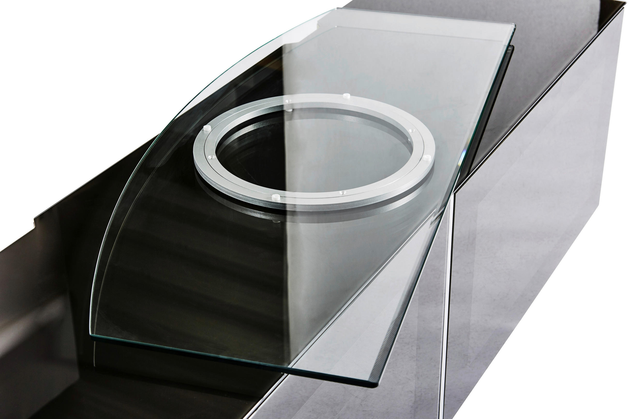 TV-DREHPLATTE  Metall, Glas  Klar, Alufarben  - Klar/Alufarben, Design, Glas/Metall (90/2,5/38cm)