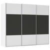 SCHWEBETÜRENSCHRANK 271/223/68 cm 3-türig Graphitfarben, Weiß  - Alufarben/Graphitfarben, KONVENTIONELL, Holzwerkstoff/Metall (271/223/68cm) - Novel