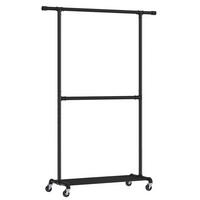 KLEIDERWAGEN in Schwarz 130/198/49 cm   - Schwarz, Basics, Metall (130/198/49cm)
